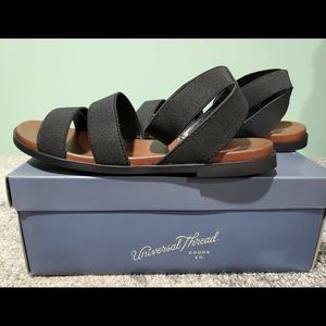 Stretch Black & Brown Sandals